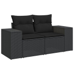 11-osaline aiadiivanite komplekt patjadega Must pol&uuml;rattan akaatsia,3-osaline aias&ouml;&ouml;gikomplekt patjadega Must pol&uuml;rattan akaatsia