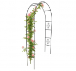 Metallist aia pergola kaarekujuline hoidik roosidele ja ronililledele, 240 cm, roheline