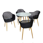 Aiam&ouml;&ouml;blikomplekt terrassile Igor 4-kohaline plastik hall/must