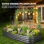 K&otilde;rgendatud peenar trellisega, 220x110x150 cm, tumehall, metall