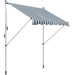 Klemm varikatus 200x150 cm, roheline/valge, k&auml;sitsi juhitav, r&otilde;dule