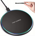 Juhtmevaba kiirlaadija LED-valgustusega, Qi laadimisalus telefonidele iPhone ja Android, 15W