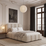 Voodi LUMORIA + Madrats SAPNAS 2 XL|120x200|Valge #6|Boucle