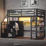 panipaigaga voodi LED 140 x 200 must SONNENH N879P000415B