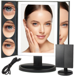 LED-valgusega kosmeetiline peegel, 3x, 5x ja 10x suurendamine