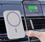Magnetiline auto telefonihoidik laadimisega (valge)