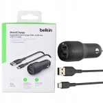 Autolaadija 2xUSB 5V 12V 24V koos 1,7 m kaabliga, Automobilinis įkroviklis 2xUSB 5V 12V 24V su kabeliu 1,7 m