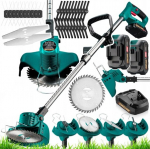 Akutoitega 2x21 V trimmer, 3-&uuml;hes muruniiduk-v&otilde;sal&otilde;ikur 4 t&uuml;&uuml;pi teradega, Zincline ZN-6506