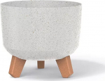 Lillepott Gracia Eco Wood 20 cm valge jalgadega