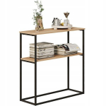 Helepruuni esikukonsolilaud, ristk&uuml;likukujuline riiul, k&otilde;rgus loft 90 cm