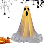 Seisev kummitus kummitus helendav Halloweeni dekoratsioon 85 cm valge