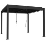 Pergola 3x3 m reguleeritava lamellkatusega, LED valgustusega, tumehall