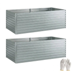 Taimekastid 180 x 90 x 60 cm, 2 tk, metallist, h&otilde;bedane