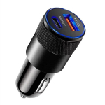 Autolaadija, metallist, QC3.0 + PD20W, 38W