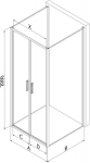 Mexen Exo-3S 3-seinaline hinged du&scaron;inurk 110 x 85 cm, l&auml;bipaistev, kuldne - 814-110-085-50-00-3S