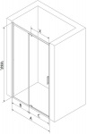 Mexen Exo hinged shower door 95 cm, transparent, black - 819-095-000-70-00