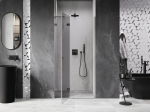 Mexen Lunar L du&scaron;iuksed vasakpoolse hingedega 70 cm, l&auml;bipaistev, harjatud gun grey - 834L-070-000-66-00-L