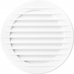 Valge &uuml;mmargune ventilatsiooniv&otilde;re Dn 120 mm v&otilde;rguga