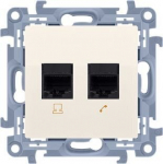 Simon 10 Dual Rj45 arvutipesa, Cat. 5e, kreem