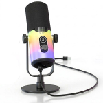 D&uuml;naamiline USB ja XLR mikrofon m&uuml;rasummutuse ja RGB valgustusega BKX-43P