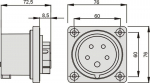 Elektromet Wtp-32-5 32a 5p 400v vahelduvvoolu Ip44 paigalduspistik