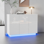Valge kapp, LED valgustus, Bluetooth, 120x40x75 cm