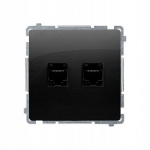 Kahekordne arvuti pesa Rj45 must matt