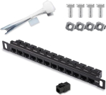 V&otilde;rgu patch-paneel, 12 porti, 0,5u, rack-kinnitus, Cat6 patch-paneel, Pro Network Mini Patch-paneel, kaabli eristamine, roostekindel ja vastupidav (rj45 sirge)