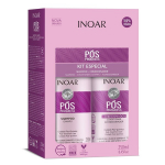 Kahjustatud pakendiga toode. INOAR Pos Progress Duo komplekt keratiiniga t&ouml;&ouml;deldud juustele: &scaron;ampoon 250 ml + palsam 250 ml