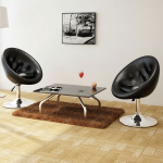 vidaXL baaritoolid 2 tk, must, kunstnahk