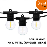 V&auml;litingimustes kasutatav valguskett (LED tuled) 30 m Glow must