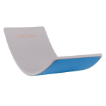 KiddyMoon Puidust tasakaalulaud lastele Puidust kiikulaud Montessori m&auml;nguasi lastele Tasakaalustatav laud beebidele Puidust m&auml;nguasjad Wobble Board 80x30cm, hall/sinine vilt
