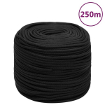 vidaXL paadik&ouml;is, t&auml;ismust, 10 mm, 250 m, pol&uuml;prop&uuml;leen