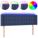 vidaXL LED-voodipeats, sinine, 147x16x78/88 cm, kangas