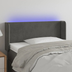 vidaXL LED-voodipeats, tumehall, 83x16x78/88 cm, samet