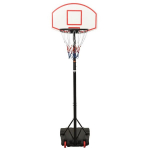 vidaXL korvpallilaud jalaga, valge, 216&ndash;250 cm, pol&uuml;et&uuml;leen