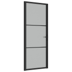 vidaXL siseuks, 83 x 201,5 cm, must, matt klaas ja alumiinium