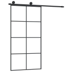 vidaXL liuguks tarvikutega, 102,5 x 205 cm, ESG-klaas ja alumiinium