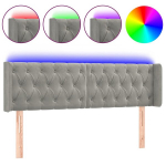 vidaXL LED-voodipeats, helehall, 163x16x78/88 cm, samet