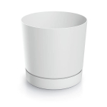 Lillepott alustassiga Prosperplast Tubo P DPOP200-S449, valge