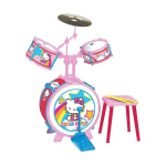 Muusikaline m&auml;nguasi - HELLO KITTY - Roosa trumm ja taburett - 3 elementi koos istekohtadega