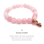 K&auml;ev&otilde;ru madagascar roosa kvarts ja kass (rose gold)