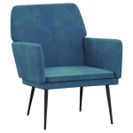 vidaXL tugitool, sinine, 62 x 79 x 79 cm, samet
