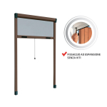 Ruloo s&auml;&auml;sev&otilde;rk aknale Roto 100x250 cm, pruun raam