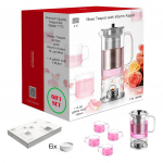 Komplekt Teekann Samadoyo Premium, klassiist, 400 ml ja 4 klaasist tassi x 150 ml, T'70, Premium Quality Teapot with Warm Keeper