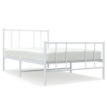 vidaXL metallist voodiraam peatsi ja jalutsiga, valge, 107x203 cm