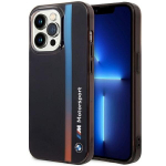 Dėklas BMW BMHCP14L22HVGV iPhone 14 Pro 6.1 musta/musta IML Tricolor Stripe