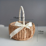 Elegantne K&auml;sitsi Kootud Rotangist Lillekorv Tugeva Sangaga, 19,0*10,01cm Didelis