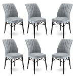 6 tooli komplekt Asir Flex, hall/must