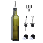 Oliivi&otilde;li klaaspudel-500 ml rohelise &otilde;li ja &auml;&auml;dika pudel valaja ja lehtri-oliivi&otilde;li karahviniga